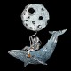 تیشرت Astronaut and humpback whale 