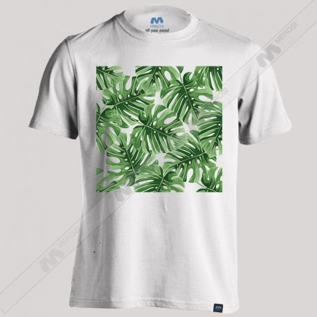 تیشرت Green Watercolor Palm Tree Leaf Pattern 