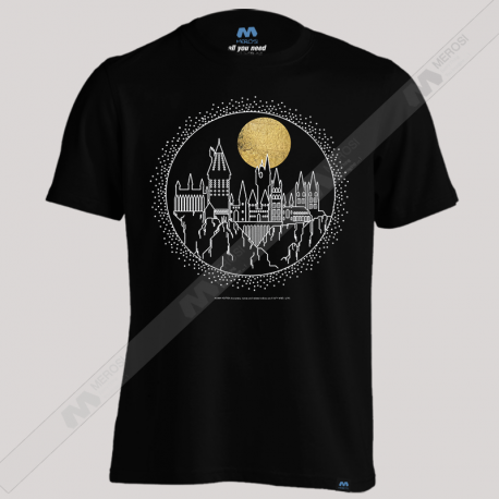 تیشرت طرح Harry Potter Hogwarts Line Art