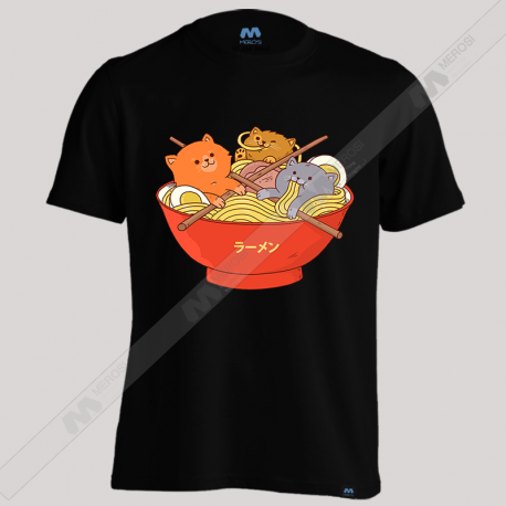 تیشرت Ramen noodles and cats