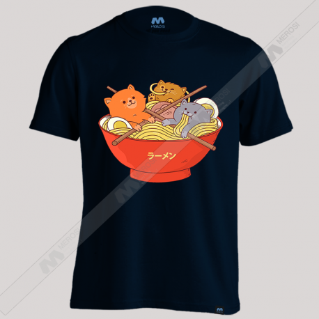 تیشرت Ramen noodles and cats
