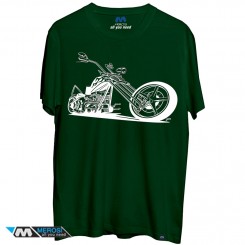 تیشرت Motorcycle, White on Dark