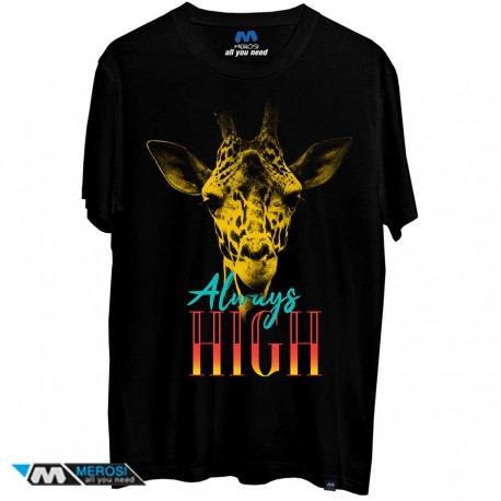 تیشرت Giraffe art always high cute streetwear