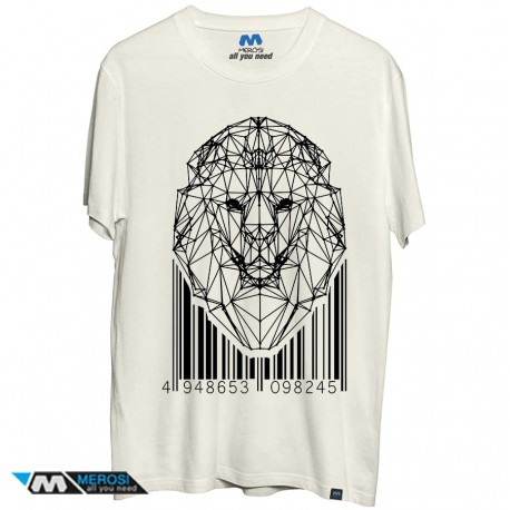تیشرت lion low-poly with barcode