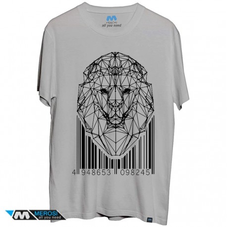 تیشرت lion low-poly with barcode
