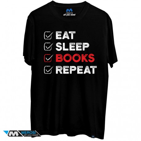 تیشرت Book - Eat Sleep Books Repeat