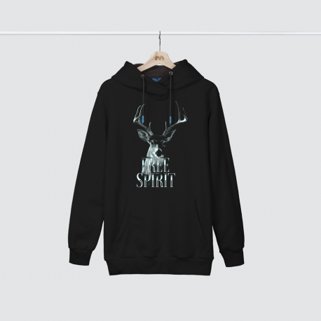 هودی مشکی Deer Free Spirit animal