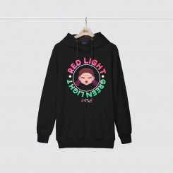 هودی مشکی Squid Game Red Light Green Light Stamp