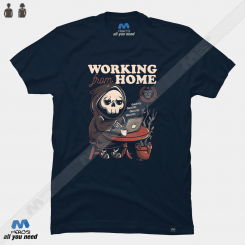 تیشرت Working From Home - Creepy Skull Gift
