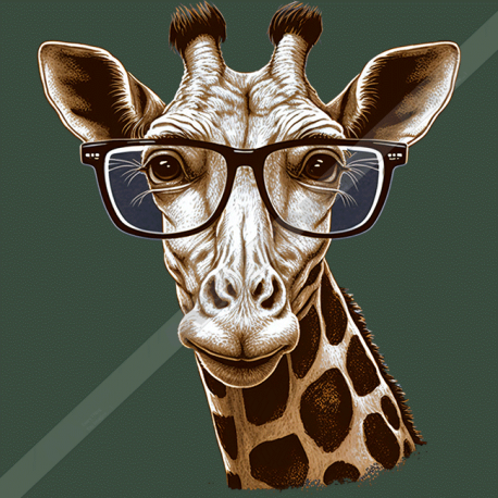 تیشرت Giraffe In Glasses