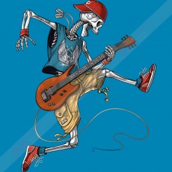 تیشرت Skeleton Heavy Metal Guitarist