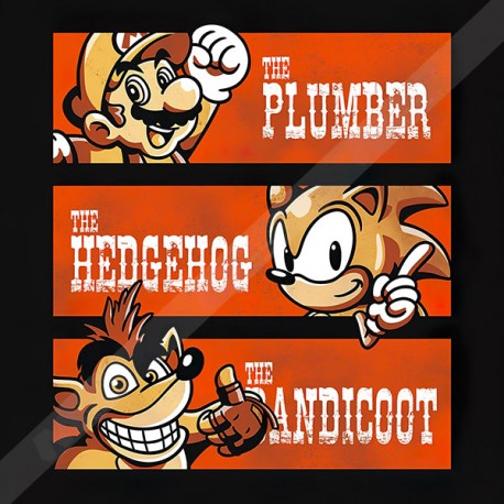 تیشرت The Plumber, The Hedgehog And The Bandicoot