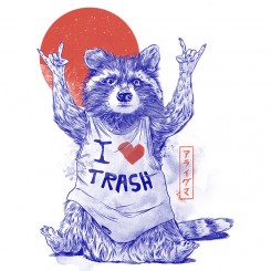 تیشرت I Love Trash - Cute Funny Metal Raccoon