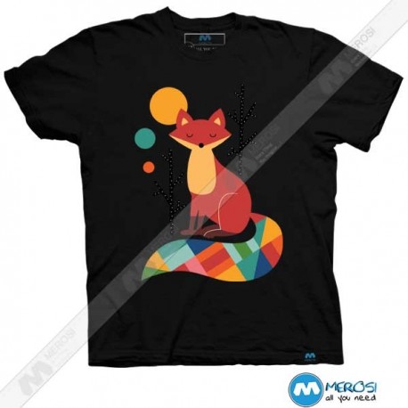 تیشرت طرح Rainbow Fox 