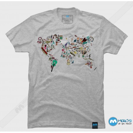 تیشرت طرح world map symphony 
