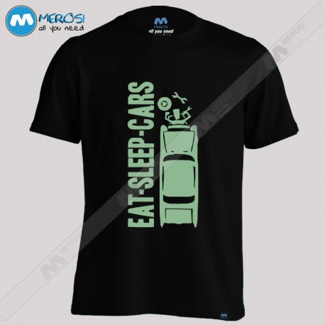 تیشرت طرح Eat Sleep Car