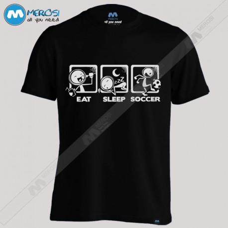 تیشرت طرح Eat Sleep Soccer