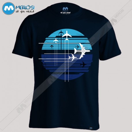 تیشرت طرح Geometric sky crossing airplanes
