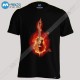 تیشرت طرح guitar in fire