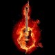تیشرت طرح guitar in fire