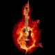 تیشرت طرح guitar in fire